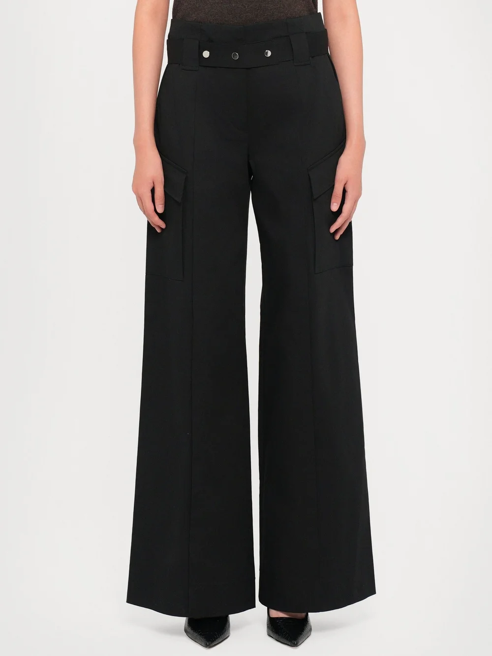 NWT IRO High waist wide leg pants Melania black Size 0